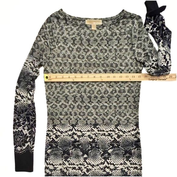 MICHAEL Michael Kors Snakeskin Lace Print Black/White Polyester/Spandex Dress XS - Picture 8 of 9